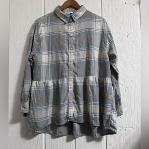 American Eagle Outfitters Peplum Plaid Flannel